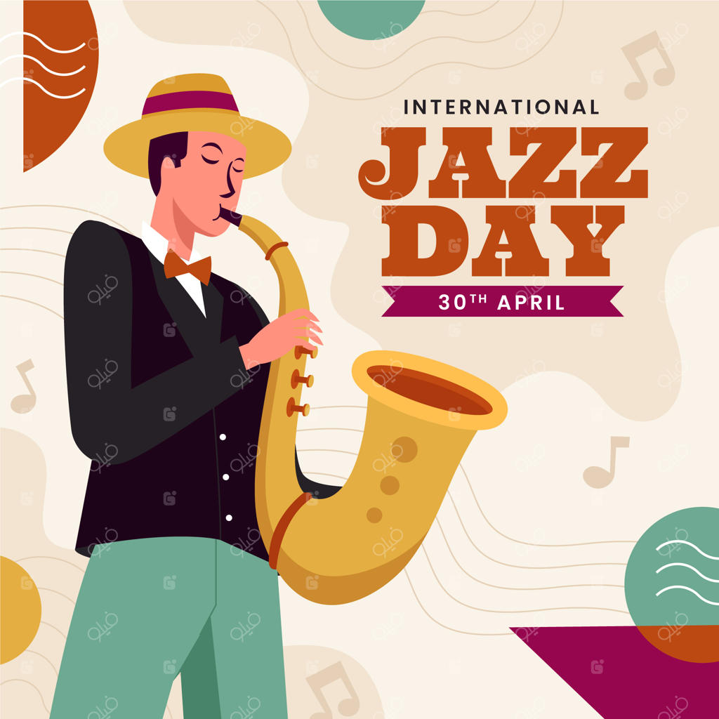 تصویرسازی دستی برای روز جهانی جاز