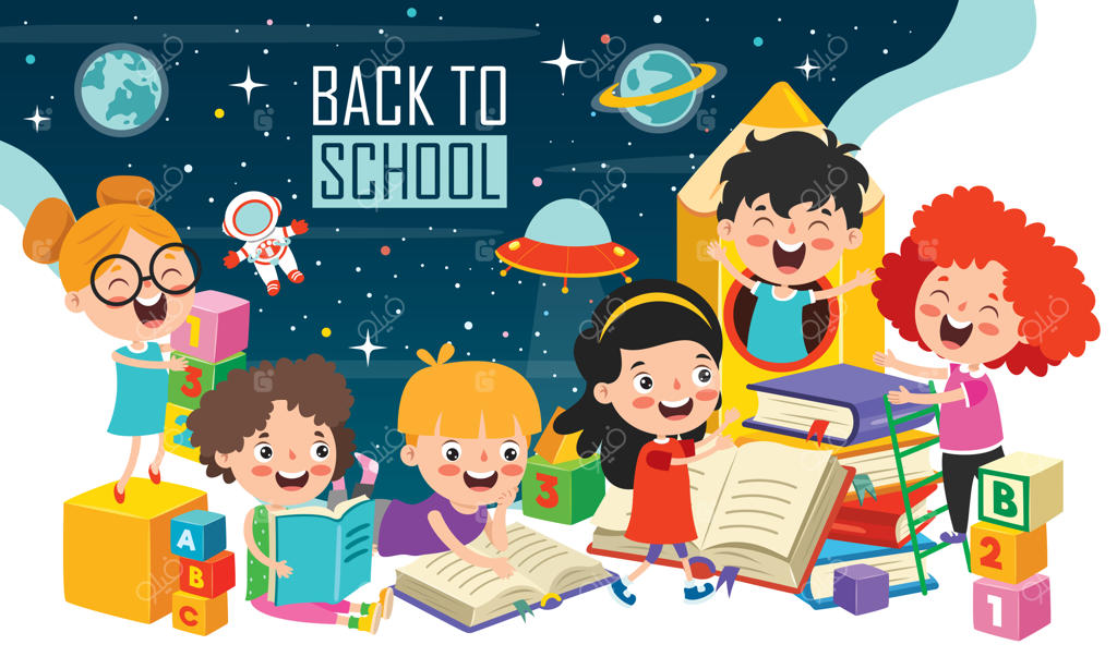 کودک شاد در حال درس خواندن و یادگیری