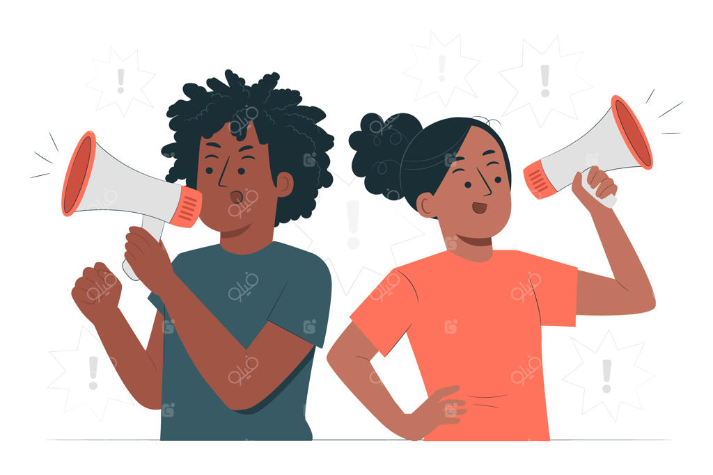 تصویر مفهومی از یک فرد سیاه‌پوست با بلندگو