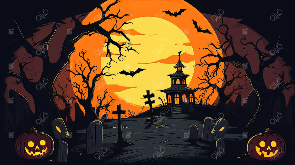 پوستر هالووین: وکتور کدو تنبل و پس‌زمینه‌های هالووینی