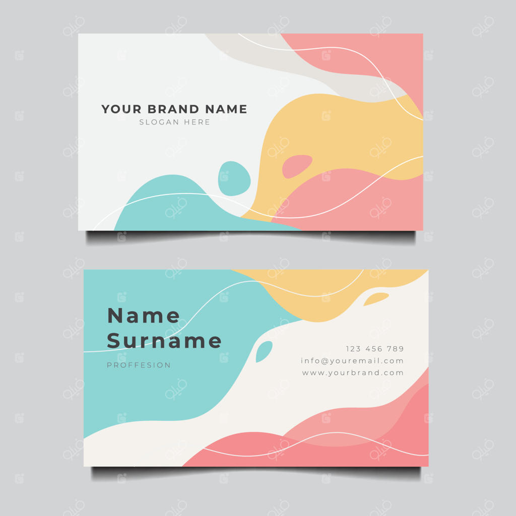 وکتور قالب کارت ویزیت رنگارنگ