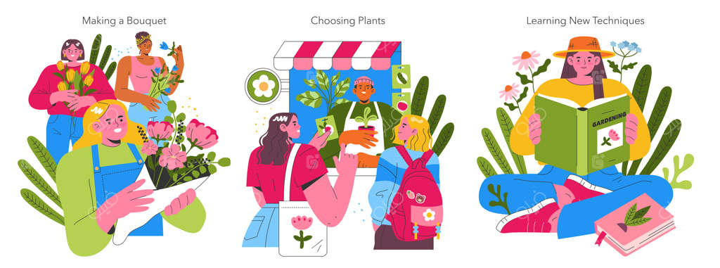 دختر باغبان: تصویرسازی تخت