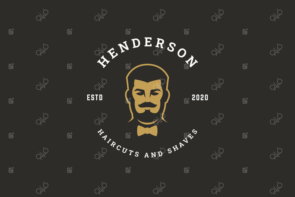 لوگوی آرایشگاه کلاسیک با تصویر نجیب‌زاده و پاپیون