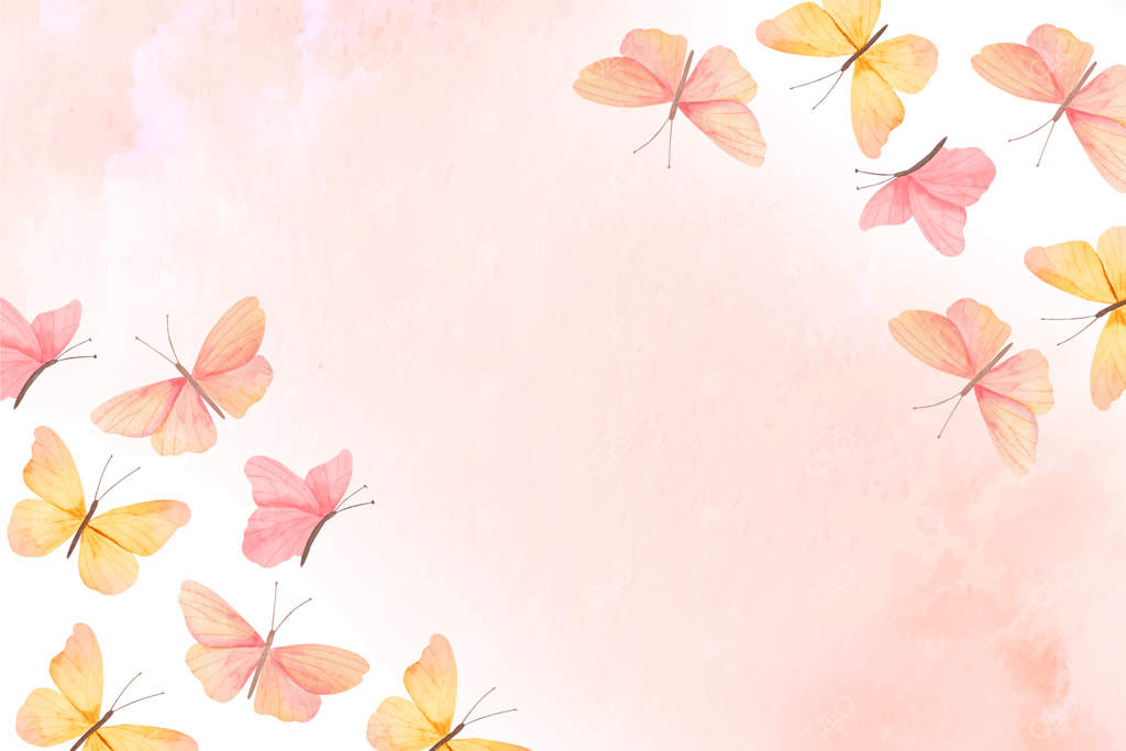 زمینه پروانه رنگارنگ با آبرنگ
