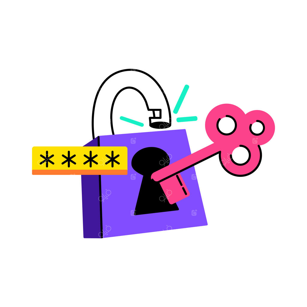 باز کردن قفل با کلید به عنوان نماد امنیت رمز عبور و دسترسی