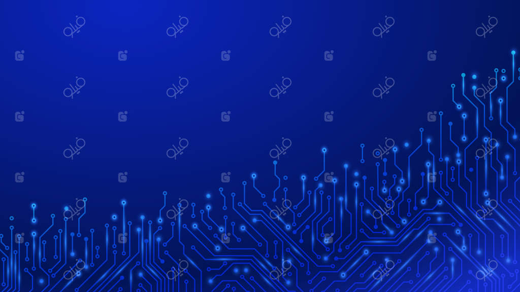 فناوری برد مدار: پس‌زمینه دیجیتال خطوط طرح الکترونیک میکروچیپ مادربرد آینده‌نگر. تصویر سیستم‌های کامپوننت، تجهیزات میکروچیپ، مدار طرح.