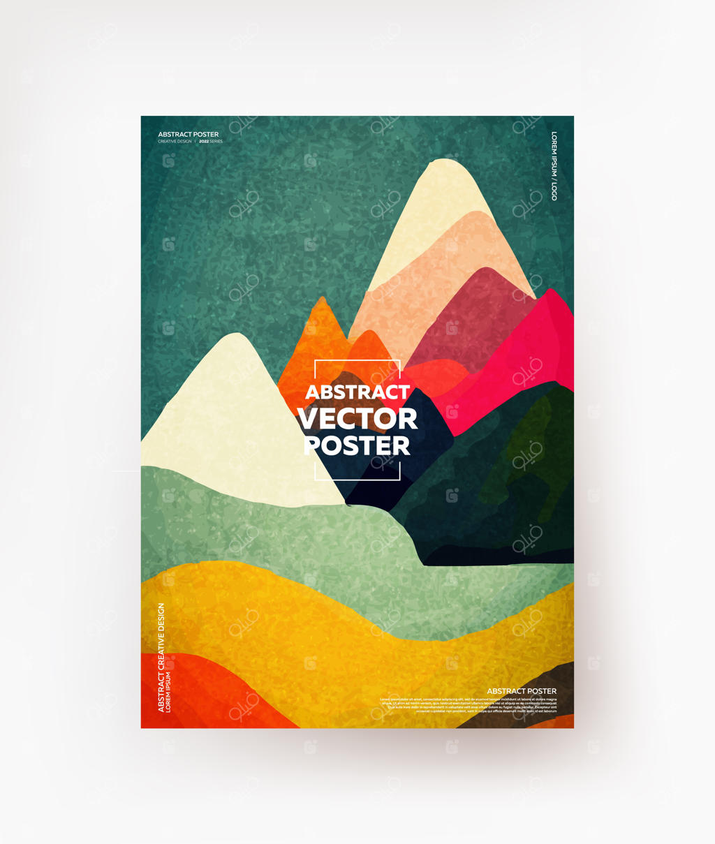 منظره انتزاعی خلاقانه؛ مناسب برای کارت پستال، جلد، کتابچه، تراکت و غیره. وکتور.