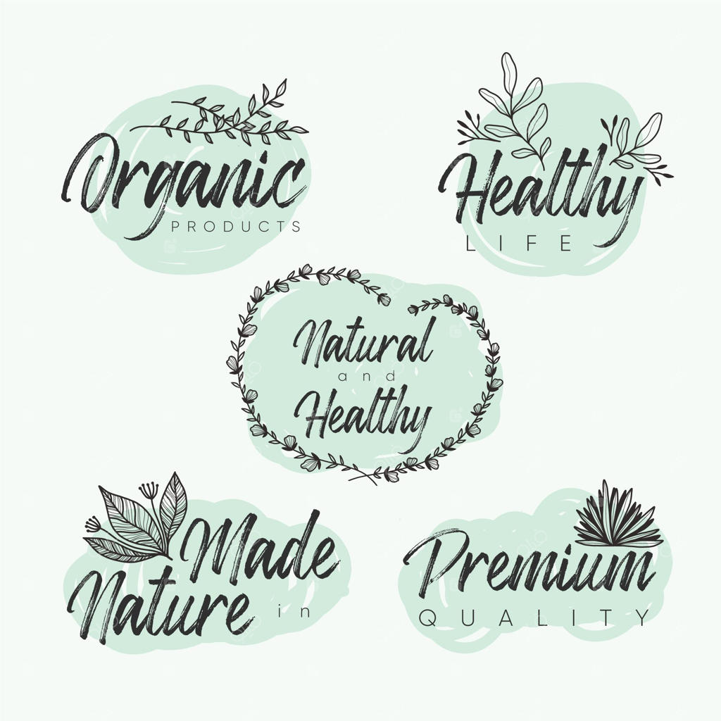 مجموعه لوگوهای ظریف محصولات آرایشی طبیعی