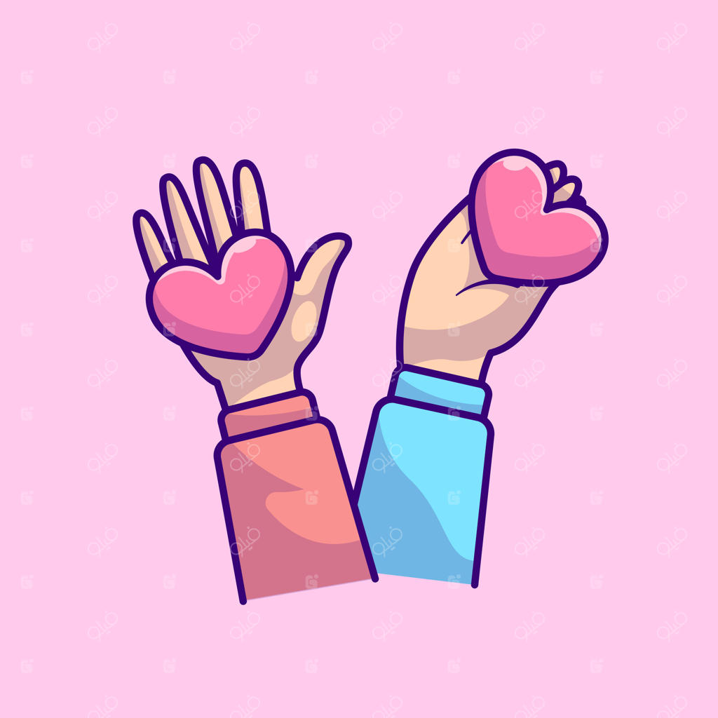 عشق کارتونی: دست در دست و قلب عاشقانه