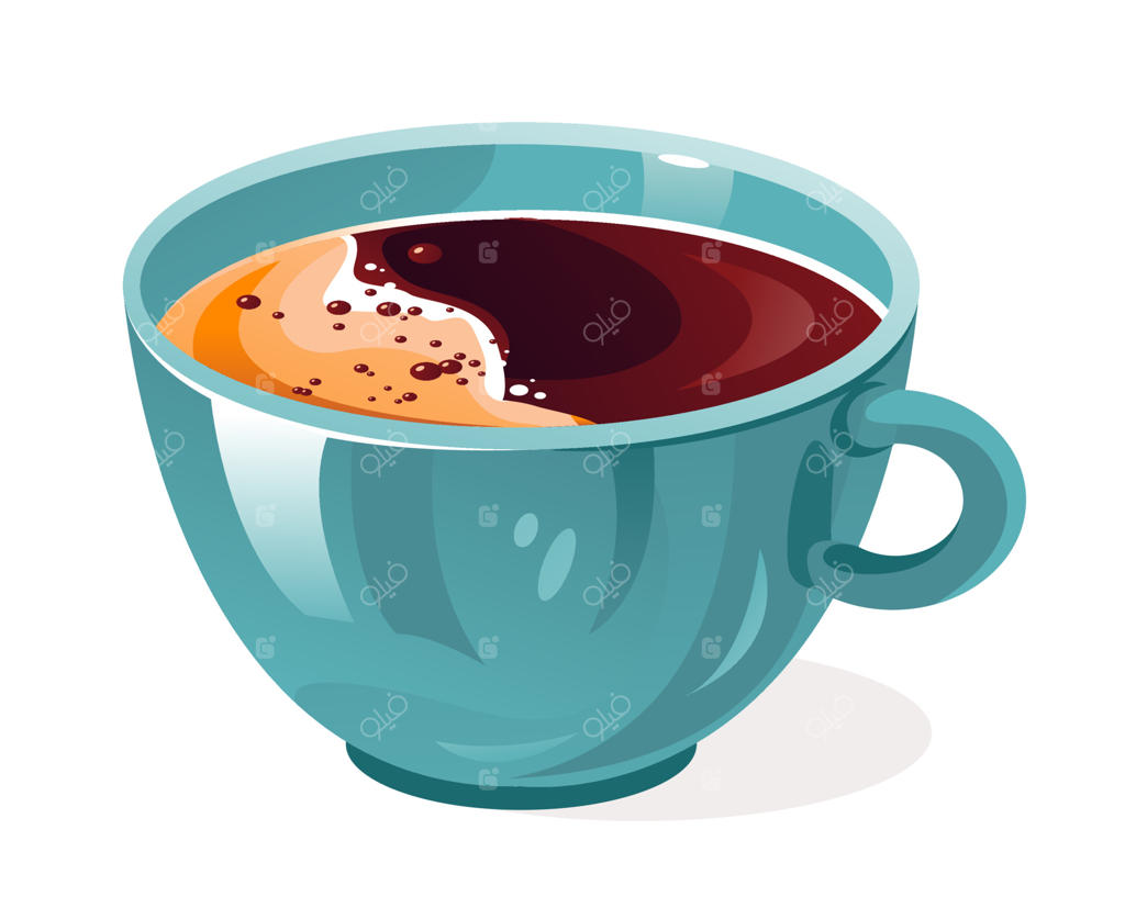 فنجان آمریکانو معطر با کف. یک فنجان قهوه. تصویر وکتوری.