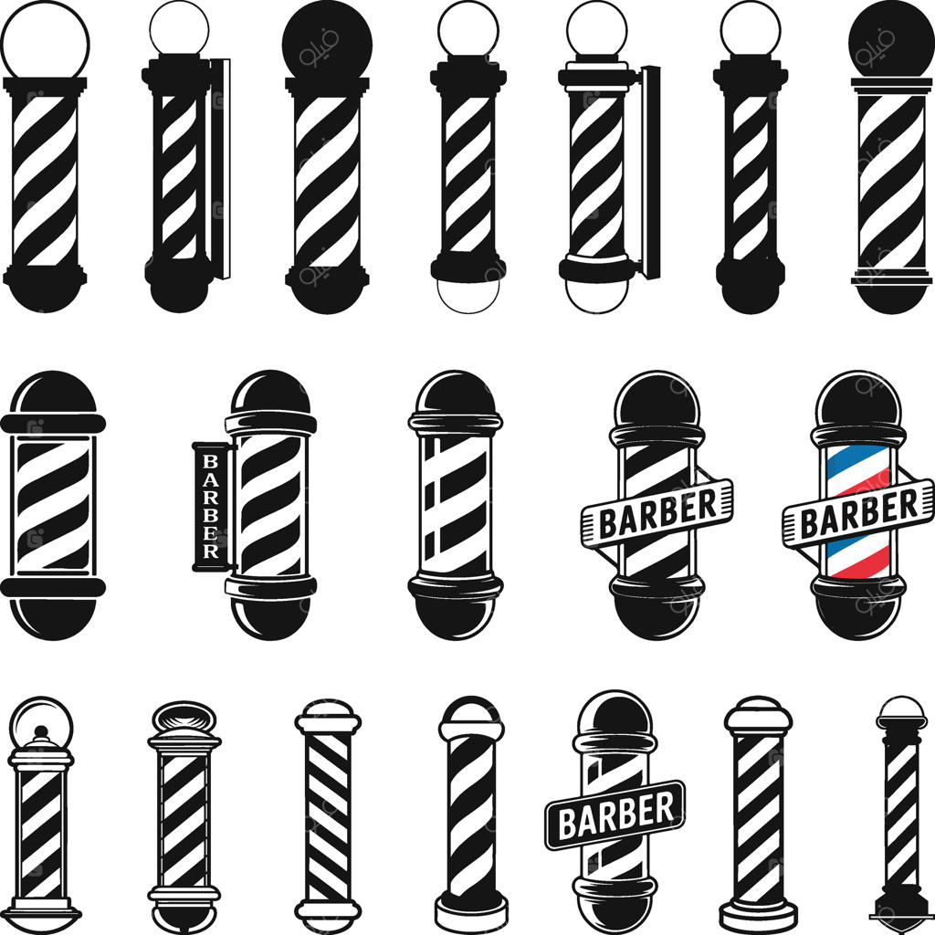 مجموعه طراحی سیلوئت‌های تیرکین آرایشگری، سیلوئت آرایشگاه،