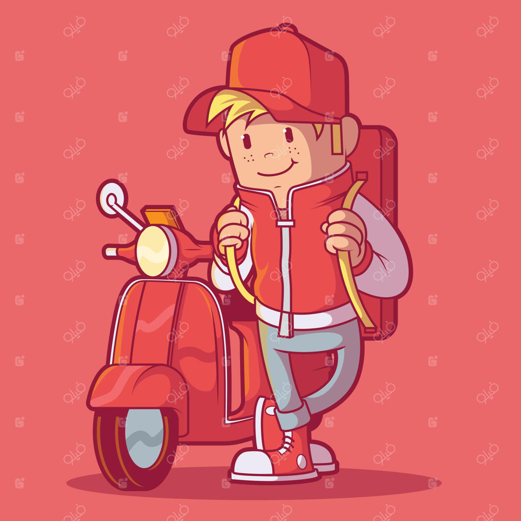 پیک موتوری با اسکوترش