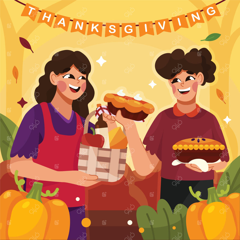 دختران در حال جشن شکرگزاری