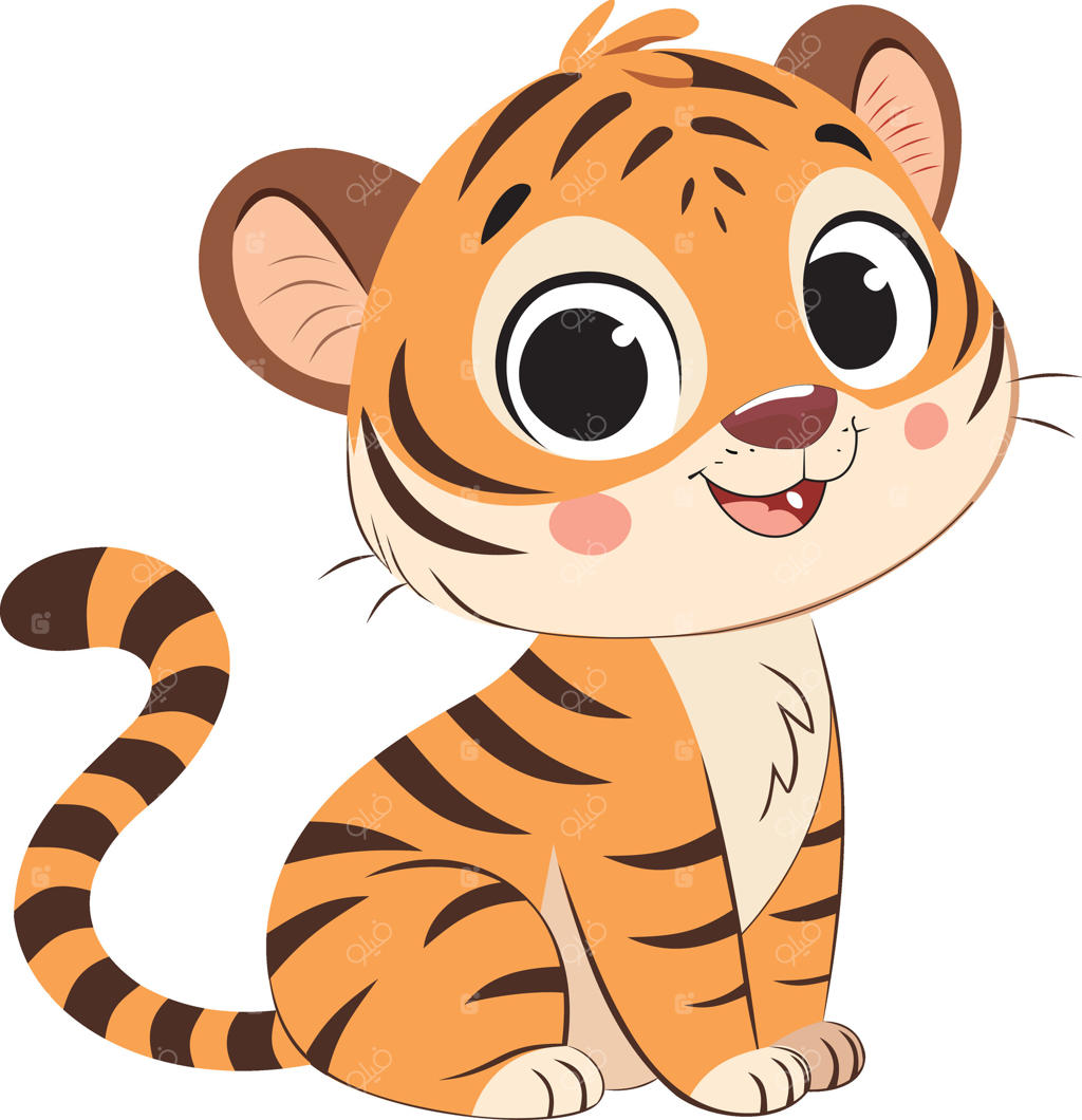 تصویر کارتونی بچه ببر بامزه