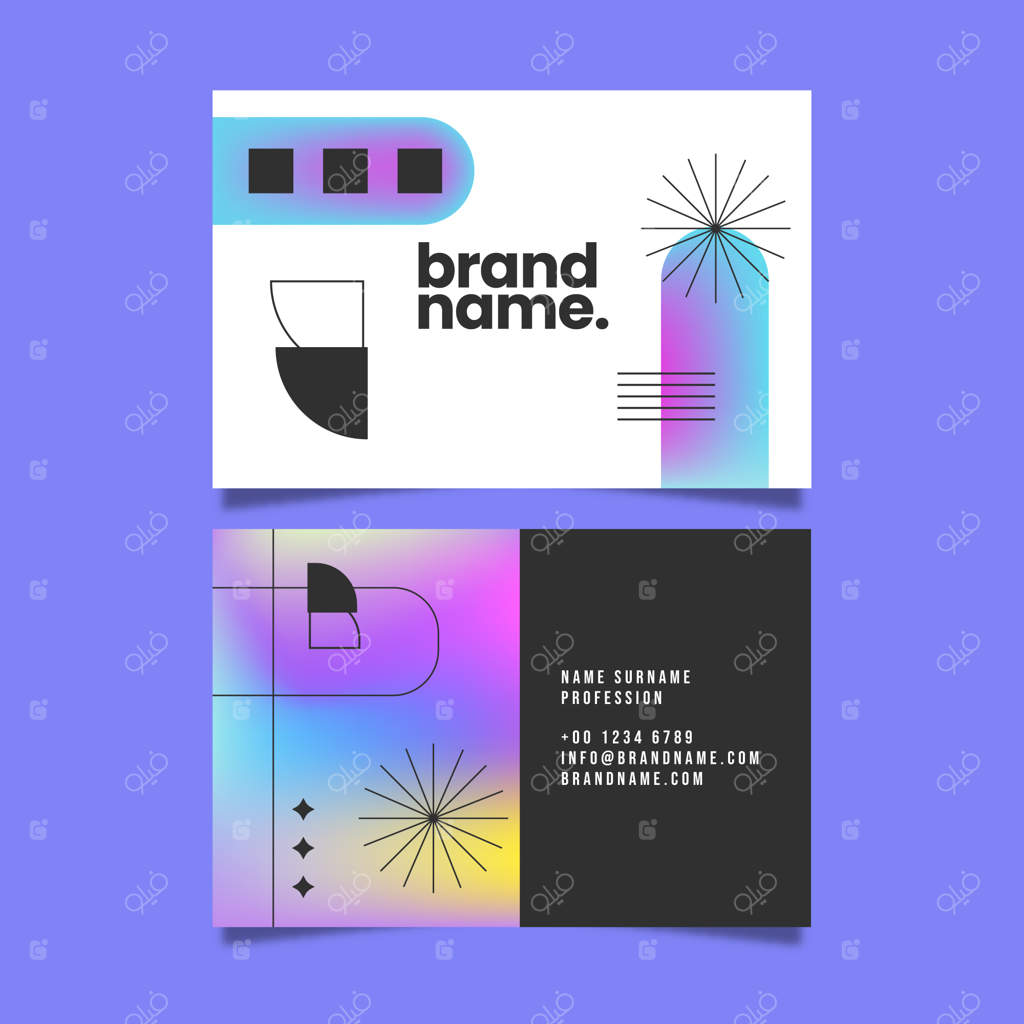 کارت ویزیت انتزاعی با طیف رنگی