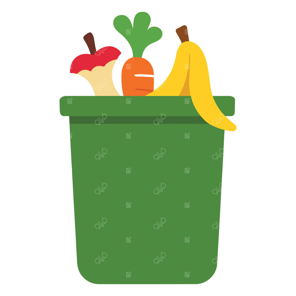 تصویر ضایعات مواد غذایی، ضایعات رنگارنگ باغ ، کلیپ‌آرت باغبانی رنگارنگ، طرح سابلایمیشن باغبان