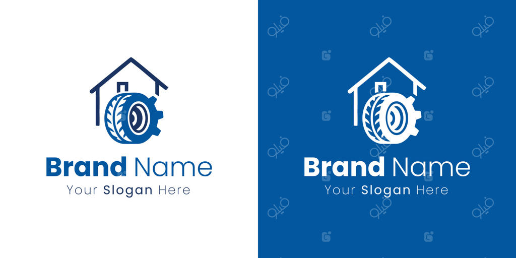 لوگوی نوآورانه تعمیرات منزل با حضور چرخ‌دنده؛ نمادی از مهارت و ساخت و ساز