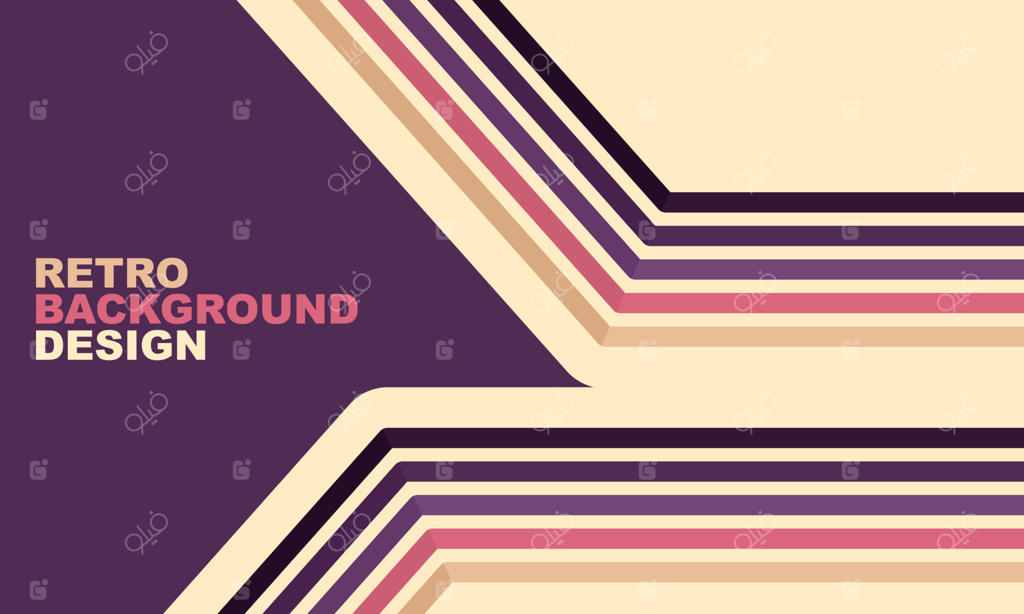 وکتور پس‌زمینه انتزاعی، خلاقانه و ساده با طرح راه‌راه گرد و استایل وینتیج