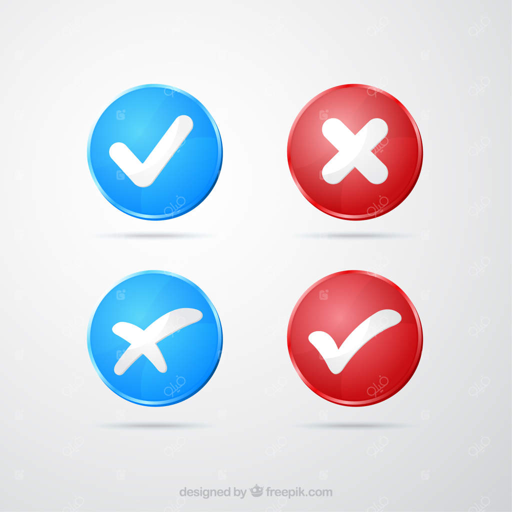 تیک‌های آبی و قرمز