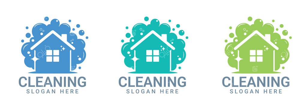 مجموعه لوگوی نظافت منزل: حباب و درخشش