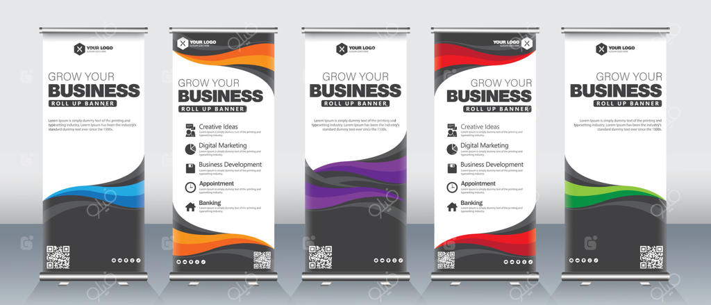 طراحی بنر ایستاده مدرن برای رویدادها و ارائه‌های تجاری