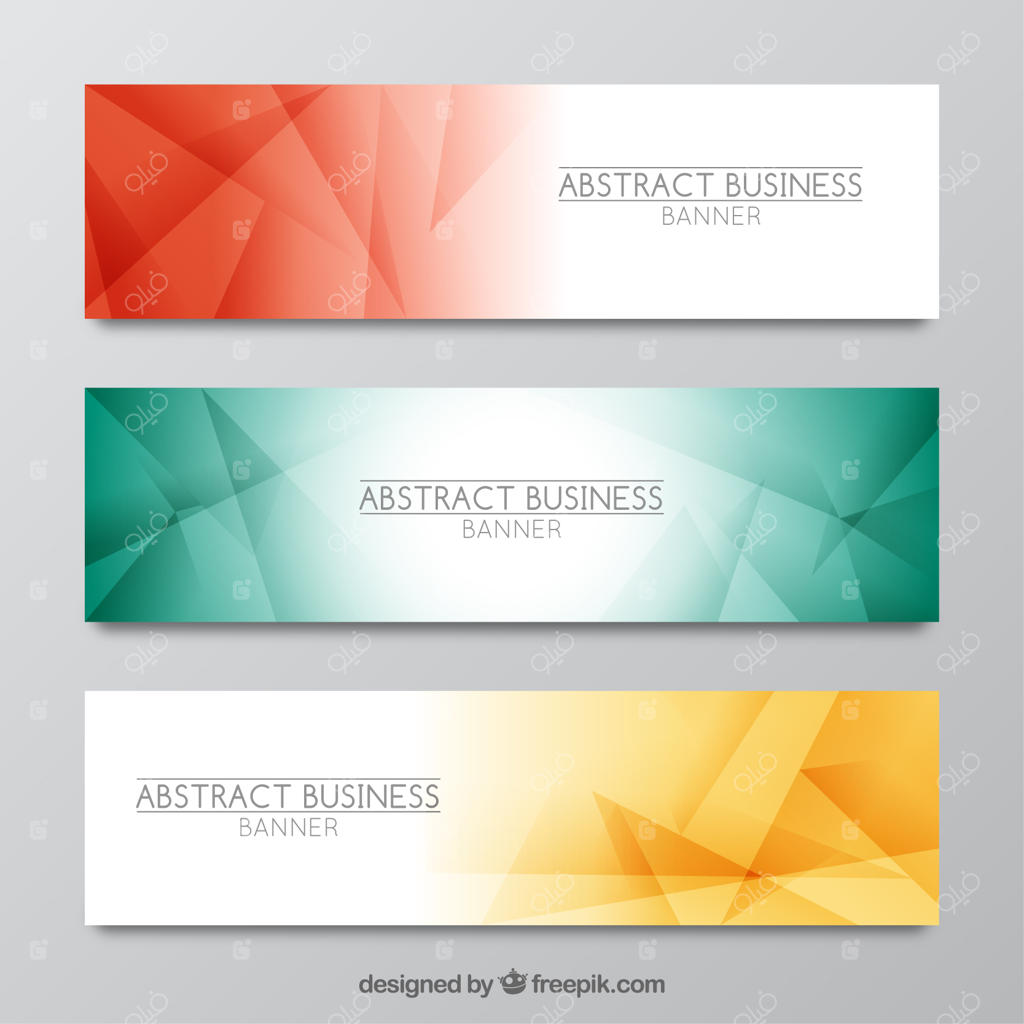 بنرهای تجاری چندضلعی رنگارنگ