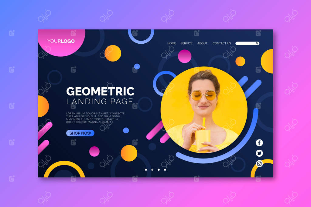 صفحه فرود زن و آب‌میوه