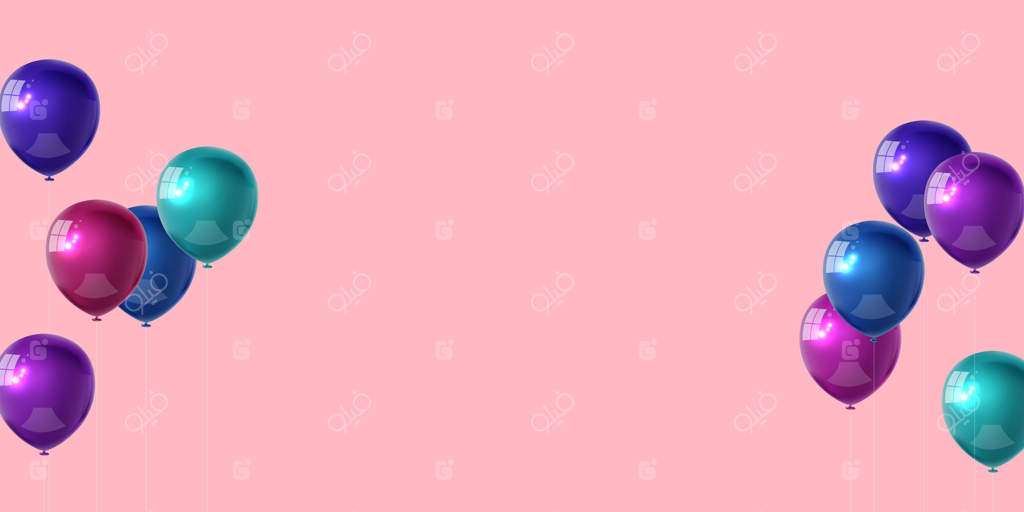 پس‌زمینه‌ای از جشن رنگارنگ با بادکنک‌ها.