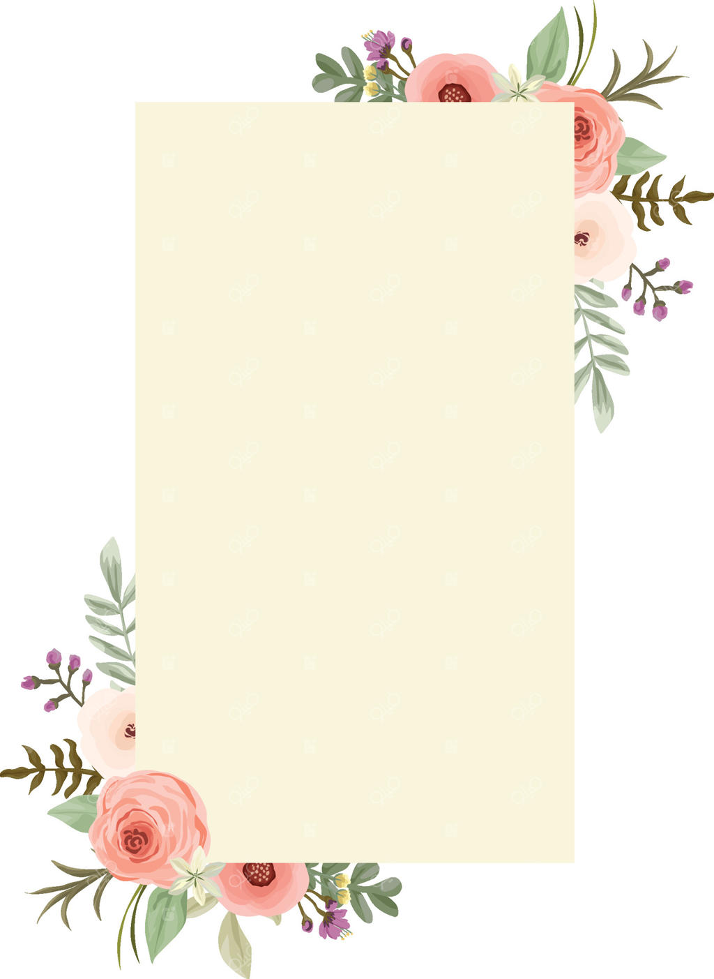 قاب گلدار شیک برای دعوت‌نامه‌های سفارشی