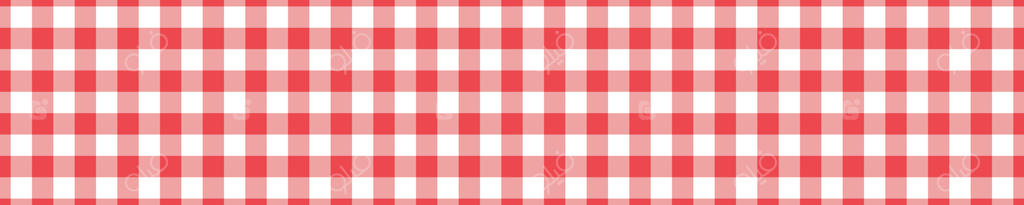 پس‌زمینه افقی چهارخانه قرمز و سفید. پتو پیک‌نیک، رومیزی، دستمال، پارچه چهارخانه. طرح ایتالیایی. الگوی یکپارچه هندسی پارچه‌ای. طراحی پارچه‌ای کلاسیک.