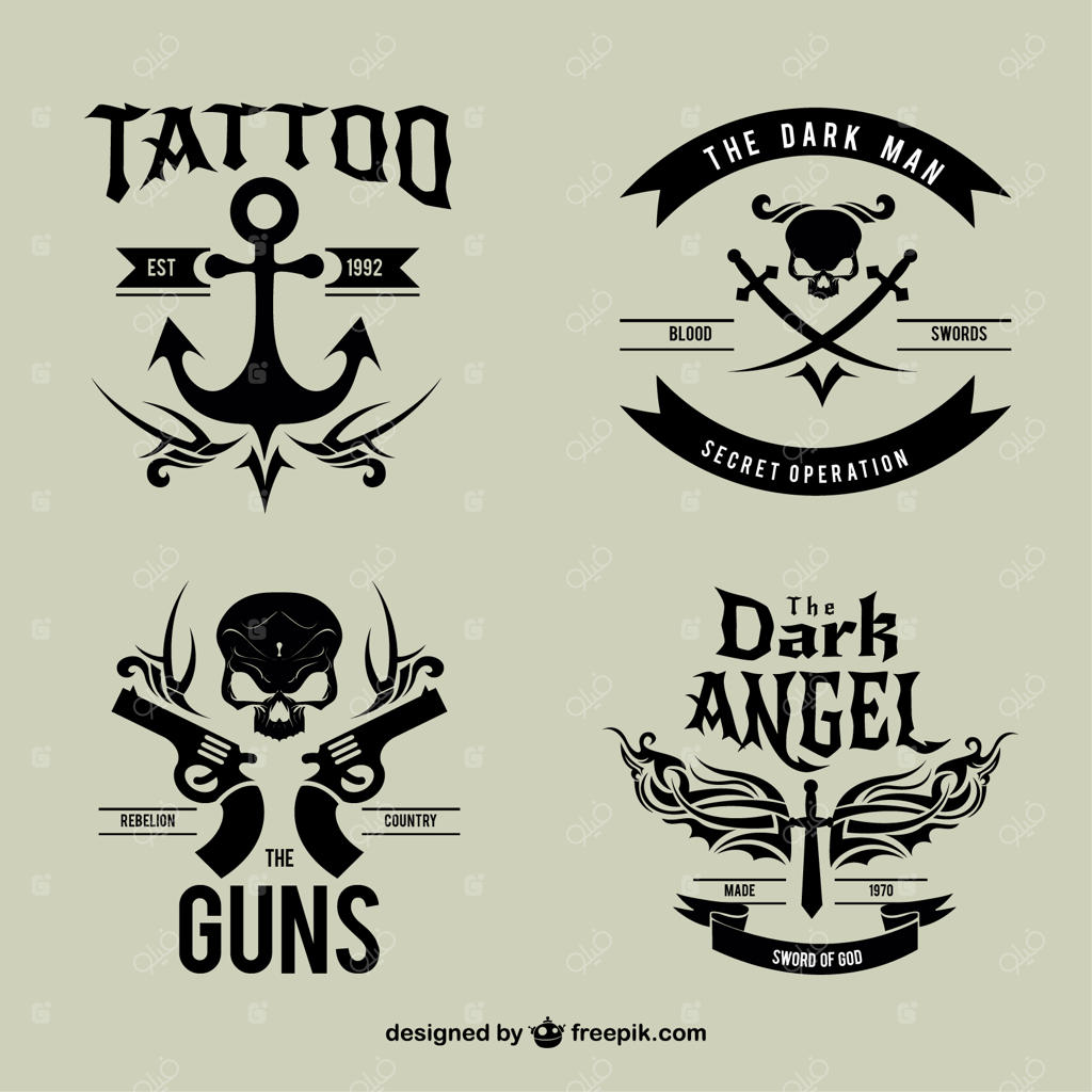 لوگوهای وینتیج خالکوبی سیاه