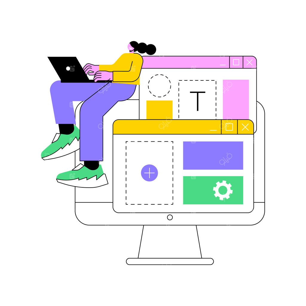 تصویرسازی وکتور با مفهوم انتزاعی قالب وب‌سایت