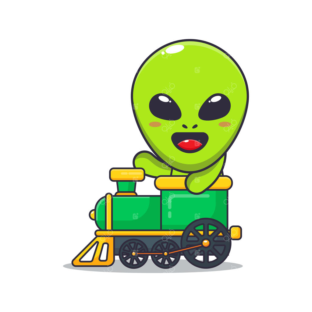 سفر بامزه موجود فضایی با قطار.