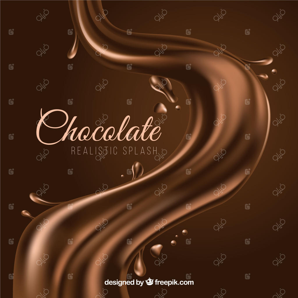 پاشش شکلات مایع لذیذ با سبک واقع‌گرایانه