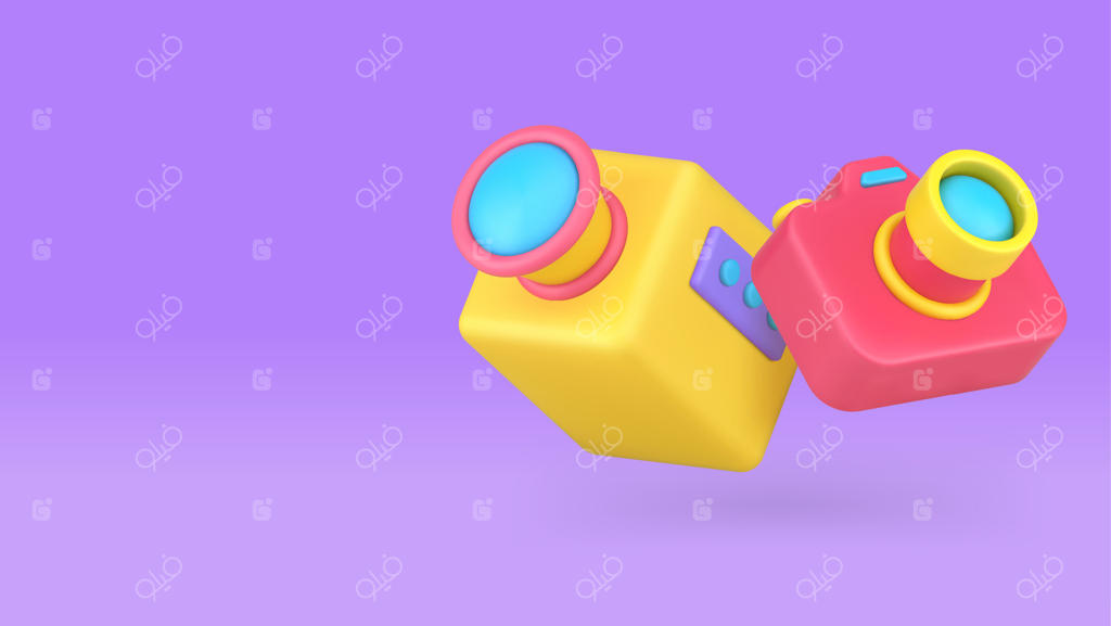 و دوربین عکاسی برای ساخت محتوای چندرسانه‌ای - بنر با فضای خالی برای کپی رایتینگ