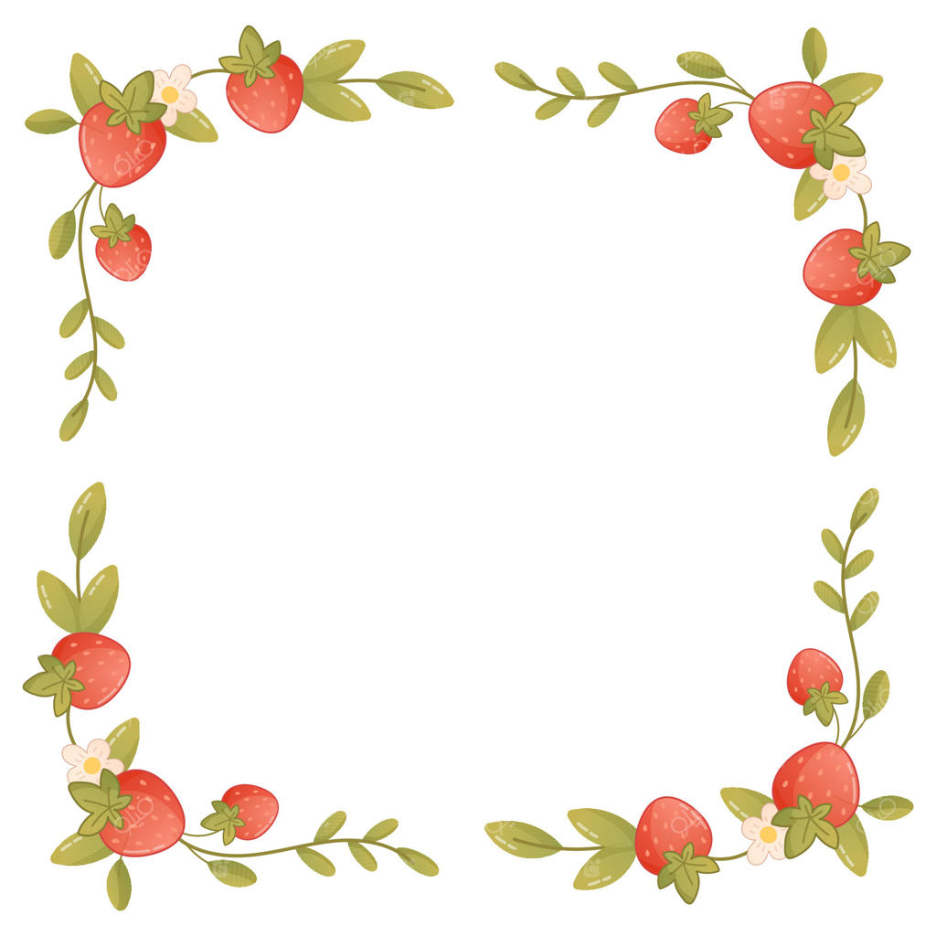 مرز گلی توت‌فرنگی با فضای خالی در مرکز