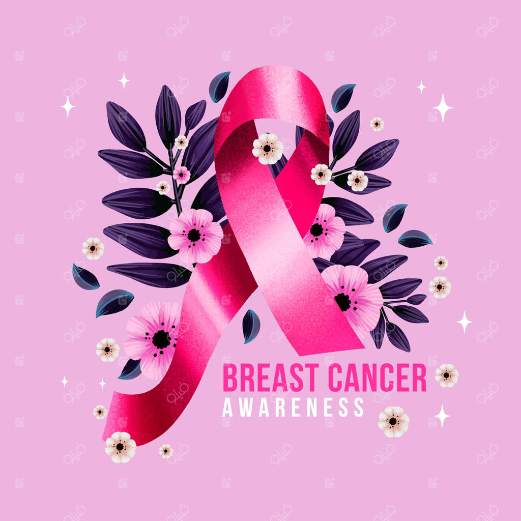 تصویرسازی آبرنگی به مناسبت ماه آگاهی از سرطان پستان