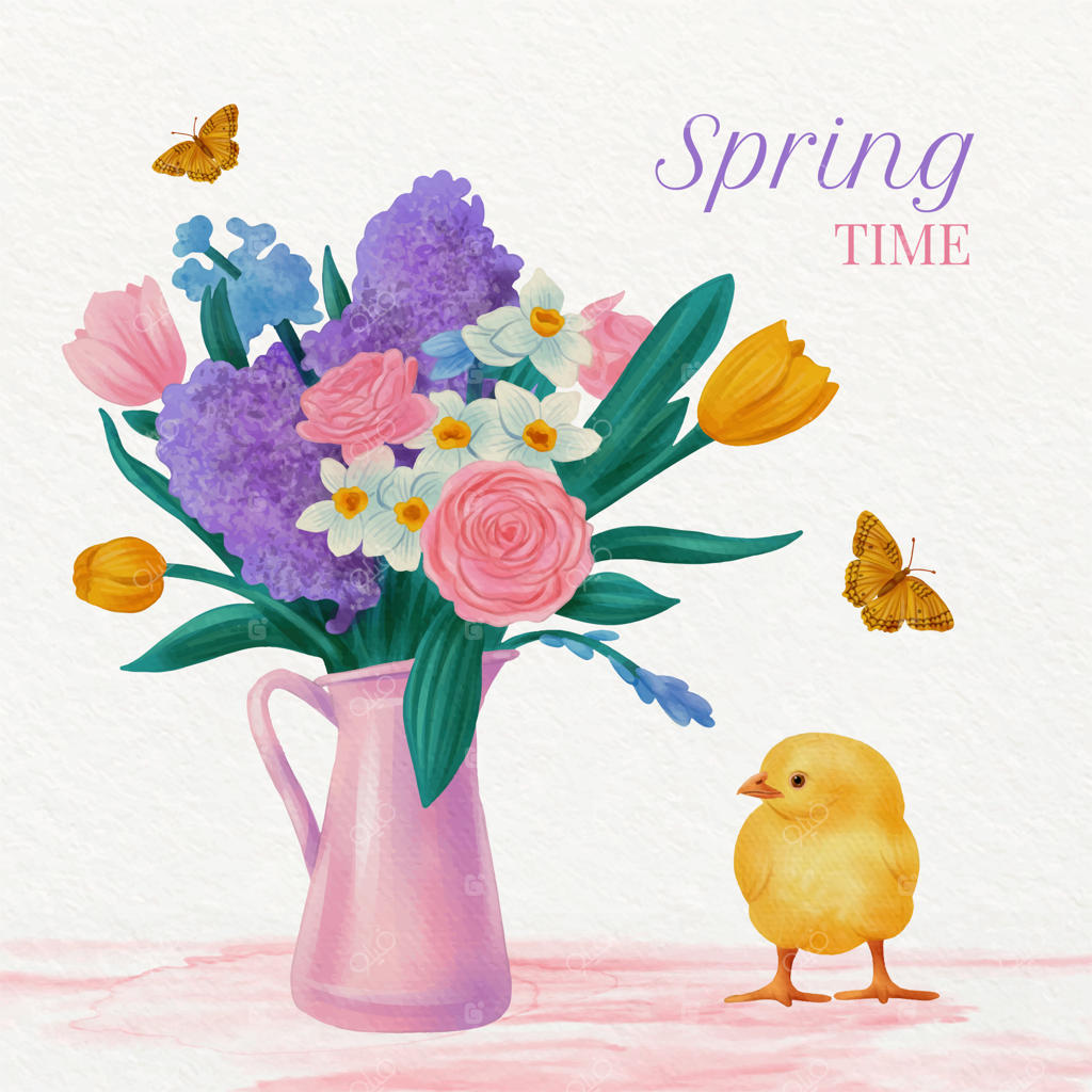 تصویرسازی آبرنگی بهاری