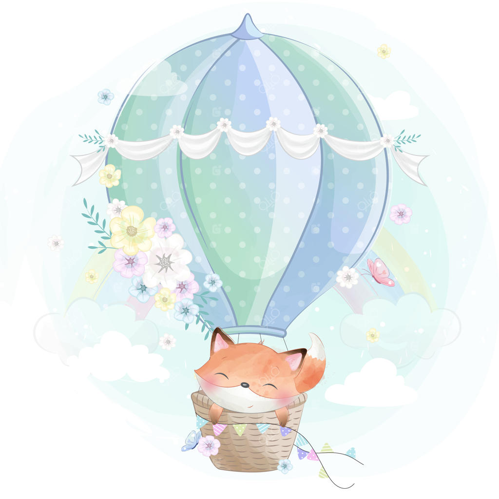 روباه بامزه‌ای در بالن هوایی