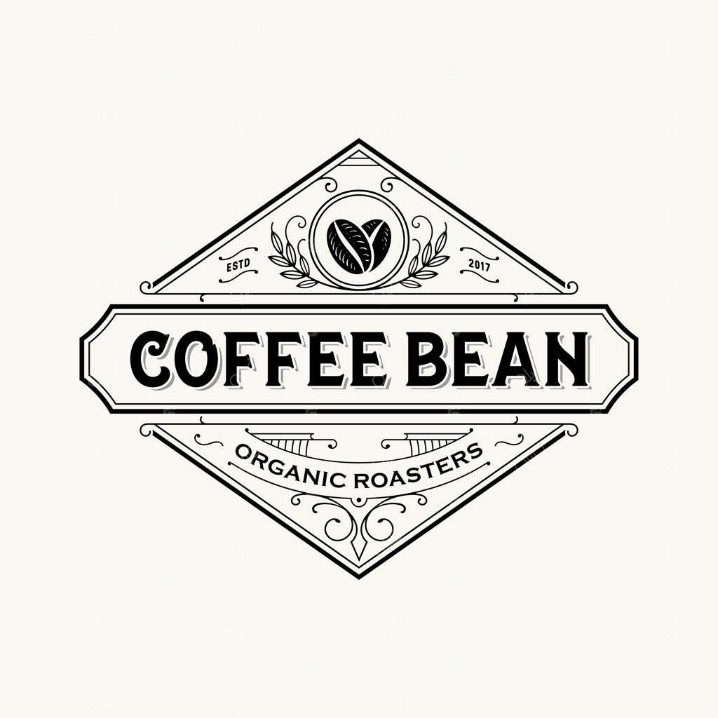 الهام‌بخش طراحی لوگوی دانه قهوه مینیمال و شیک - وکتور پریمیوم