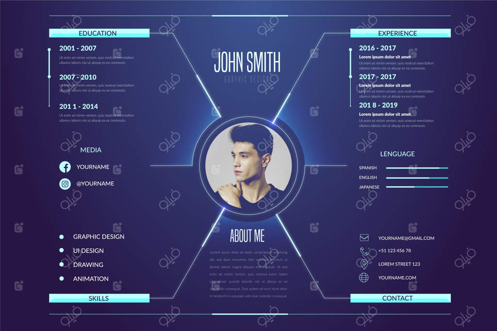 قالب آنلاین رزومه‌نویسی