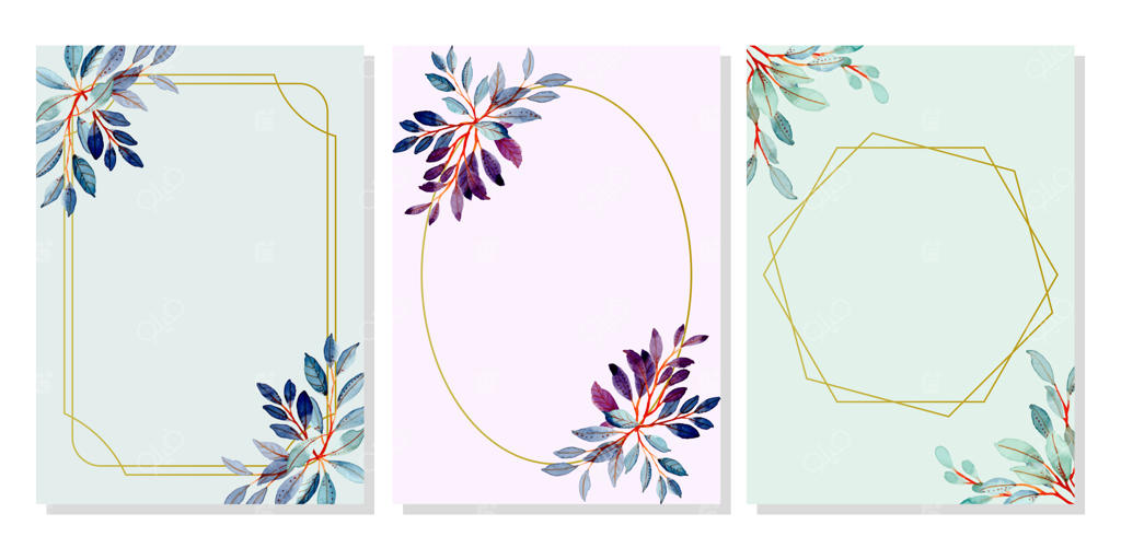 مجموعه قالب‌های عروسی با قاب طلایی