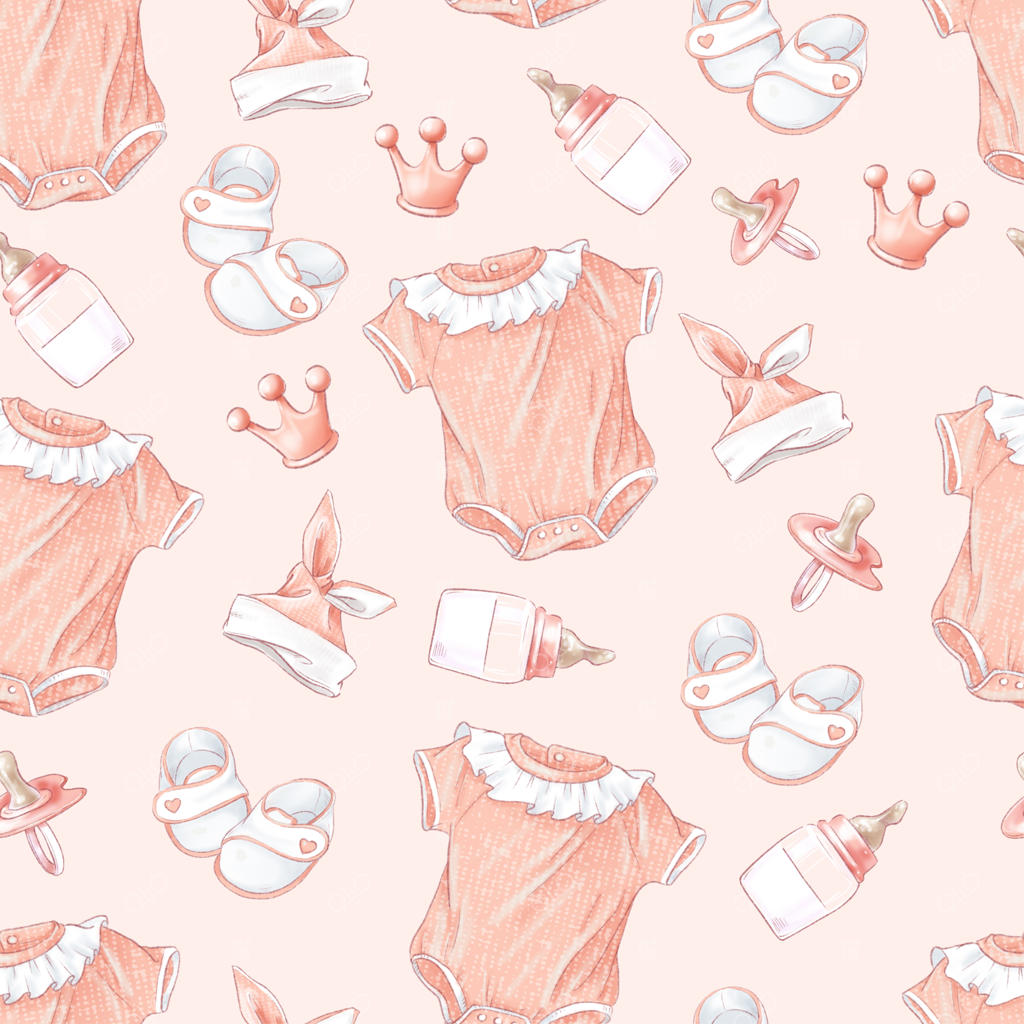 الگوی روان برای دوش نوزاد و جشن تولد. طراحی دستی