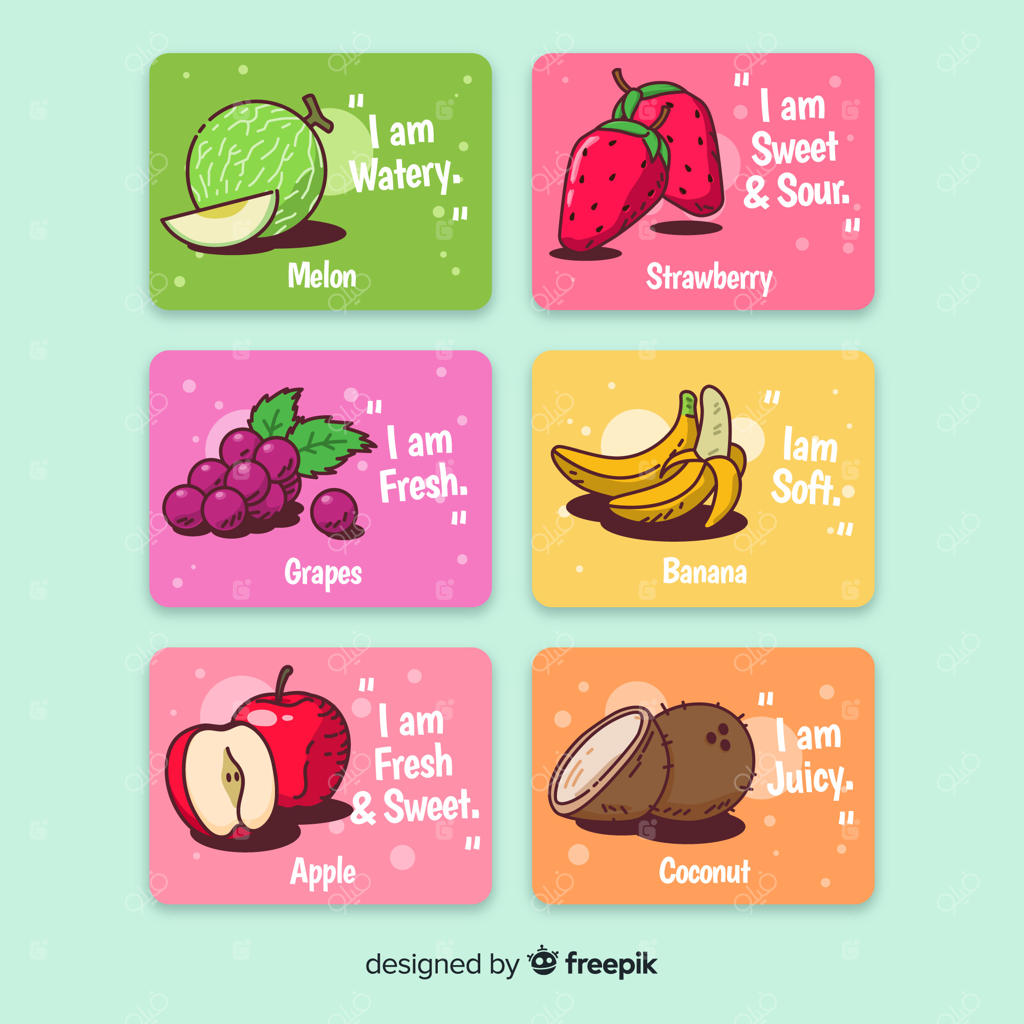 مجموعه کارت های غذایی دست‌ساز