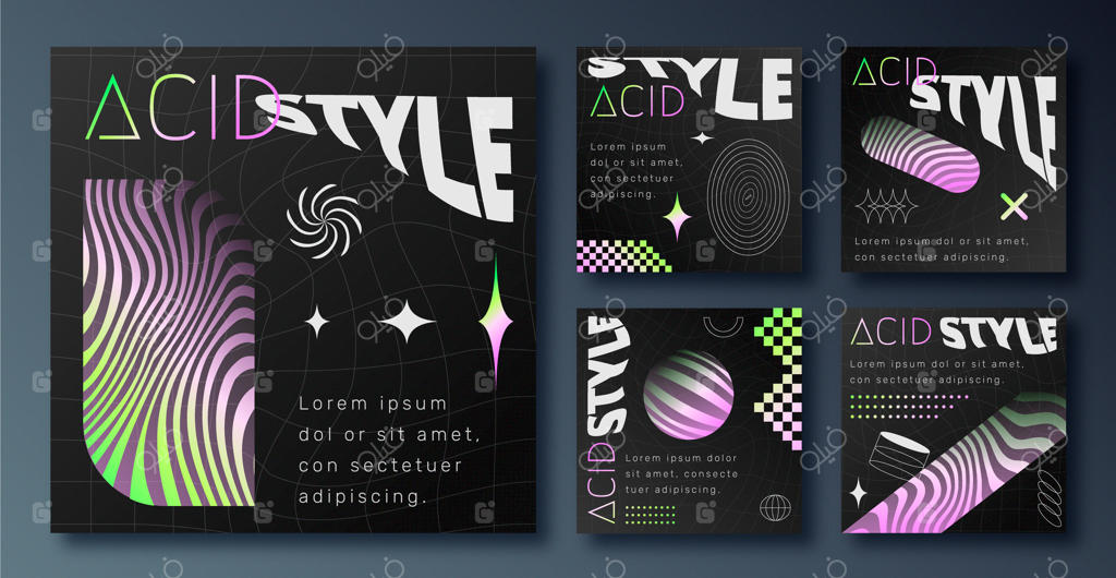 پست اینستاگرام با سبک اسید و گرادیان