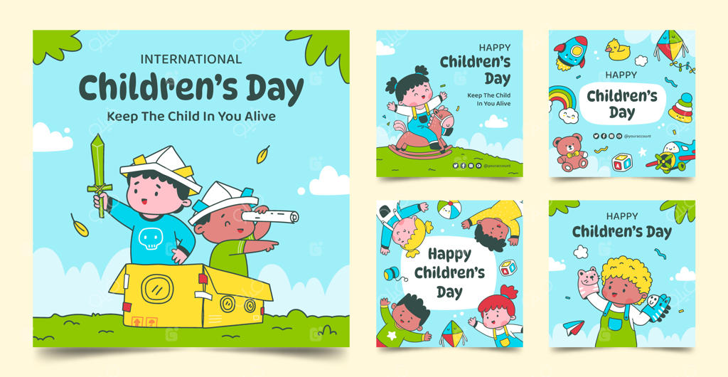 مجموعه پست‌های اینستاگرام برای جشن روز جهانی کودک