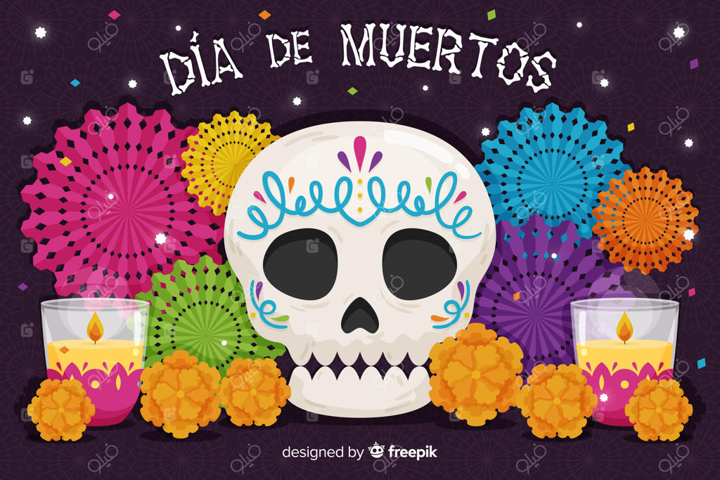 طراحی تخت پس‌زمینه برای روز مردگان