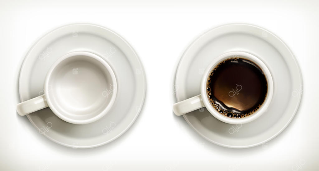 فنجان‌های قهوه خالی و پر