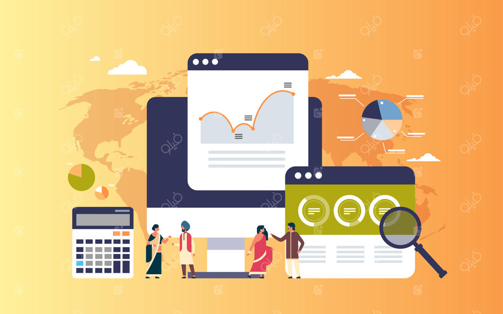 نمودار تحلیل مالی و داده‌ها برای بازرگانان هند