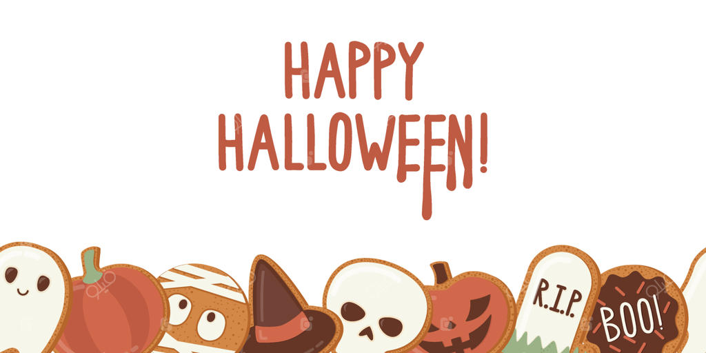 مرز یکپارچه از کوکی‌های هالووین و حروف نشاط‌آور - تصویرسازی وکتور جذاب